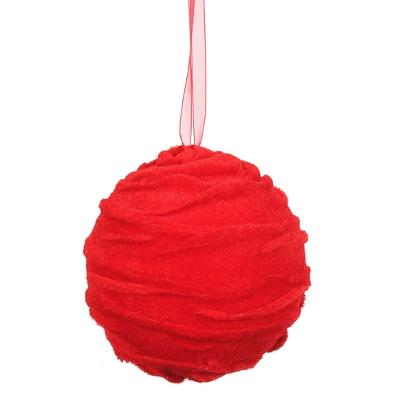 4" Red Gathered Cloth Ball 4/Bag