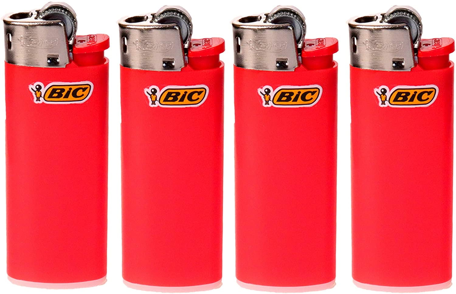 4 Red Mini Bic Lighters