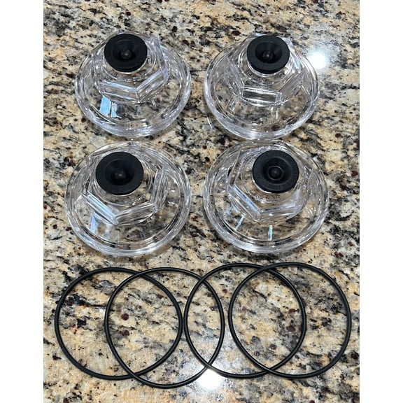 (4) Replacement Oil Caps 10KHD 12K&15K 4" threads Trailer Axle 21-36 Fits