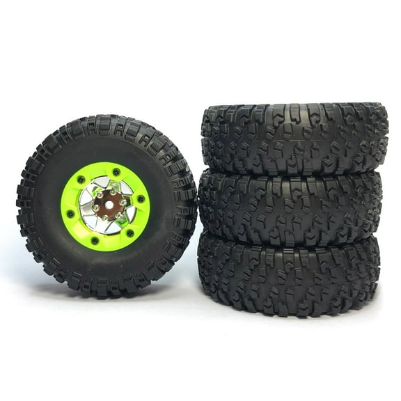 4* Replacement RC Buggy Rubber Wheels & Tires + Wheel Rims Model Car for WLtoys 12428 1/12