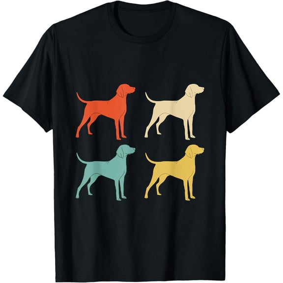 4 Retro Labradors Yellow Lab Gift Labrador T-ShirtMen and women, Black T-shirt, size: Extra large