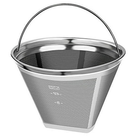 #4 Reusable Permanent Cone Coffee Filters, 8~12 Cup Size 4 Coffee Filters, Perfect Fit for Cuisinart Ninja Hamilton Beach Coffee Maker Filter, Replace Cuisinart GTF Gold Tone Coffee Filters