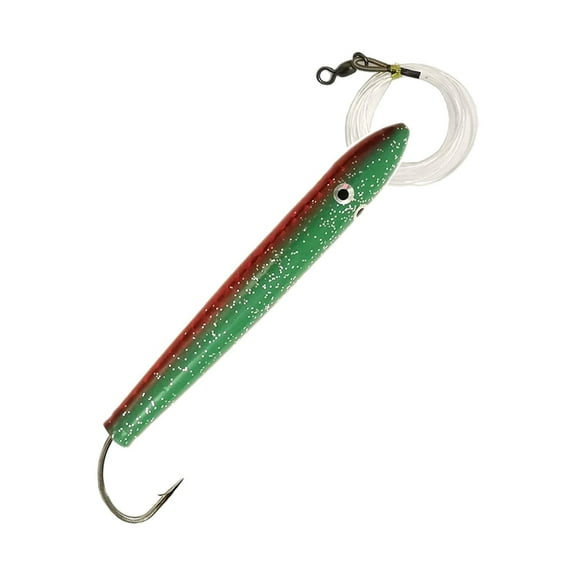 4" Rigged Mylar Cedar Plugs Green/Red 2 Pcs