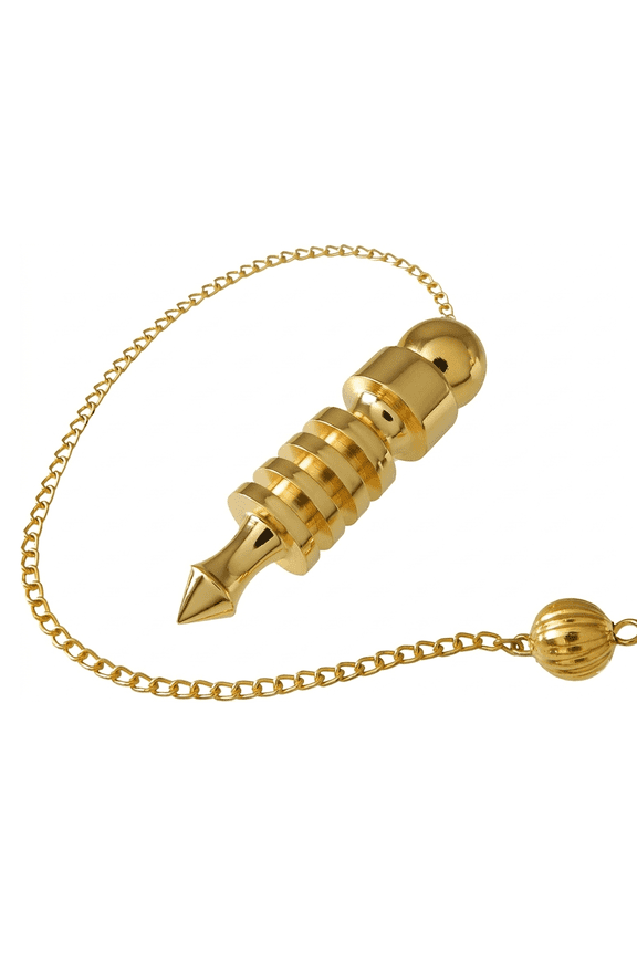 4 Ring Brass Metal Chamber Pendulum Cone Point Openable Beautiful Dowsing & Divination Pendulum Reiki Chakra Tool Meditation Pendulum Spiritual Tool