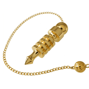 4 Ring Brass Metal Chamber Pendulum Cone Point Openable Beautiful Dowsing & Divination Pendulum Reiki Chakra Tool Meditation Pendulum Spiritual Tool