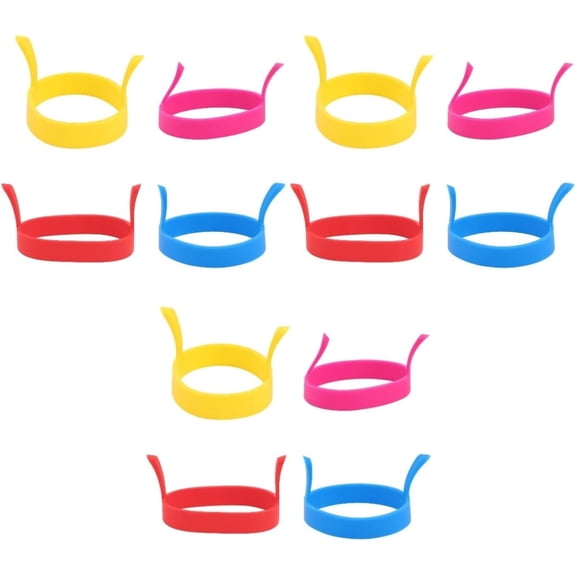 4 Ring, Mixed Stick Handle Mould Multicolor Cooking, Nonstick Stick, Egg Poached Just-round Omelettes- Color Colors Pancake Rings for Omelets Fried Fry Sandwich Maker