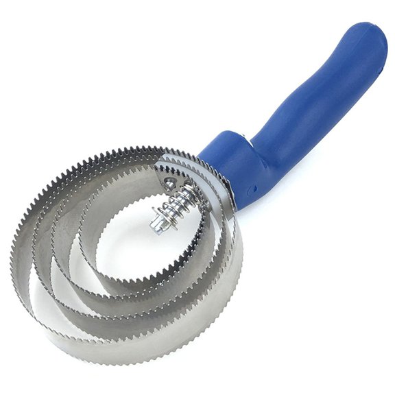4 Rings Serrated Comb Horse Brush Reversible Steel Comb Brush Scraper W/H Handle Double Sided Shedding for Dog Horse Pet