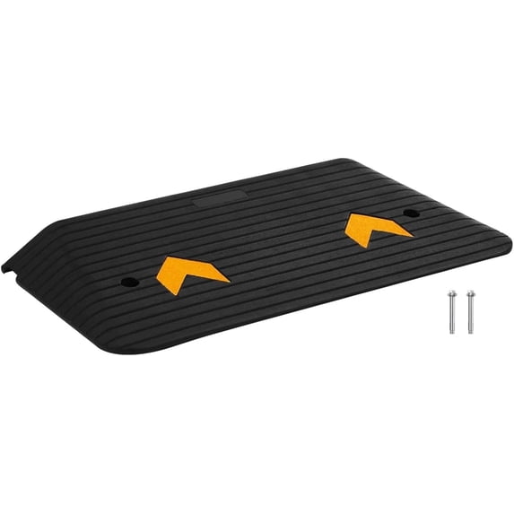 4" Rise Rubber Threshold Ramp for Doorway, Portable Wheelchair Ramp with Non-Slip Textured Surface, Doorway Driveway Rubber Curb Ramps for Home Entry, 33069 LBS Capacity