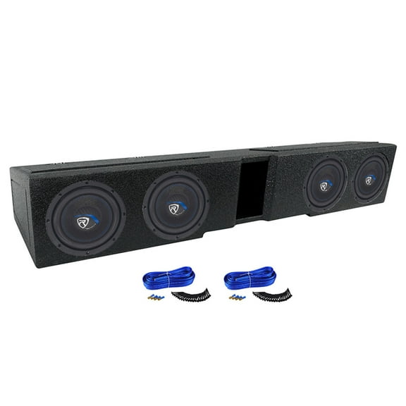 (4) Rockville 8" Subwoofers+Sub Box Enclosure For 2007- CURRENT GM Crew Cab