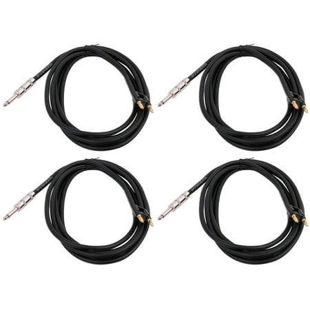 4) Rockville RCXBN10 10 Ft 1/4" to Banana Speaker Cables, 16 Gauge, 100% Copper!