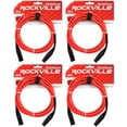 thumbnail image 1 of 4 Rockville RCXFM10P-R Red 10' Female to Male REAN XLR Mic Cables 100% Copper, 1 of 2