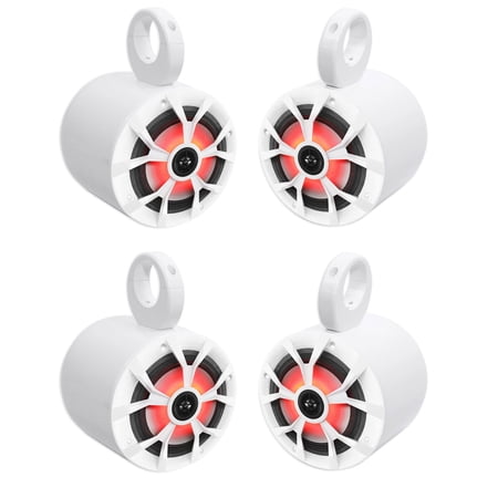 4) Rockville RKL65MBW 6.5" 700w Marine Wakeboard LED Speakers+(2) Color Grilles