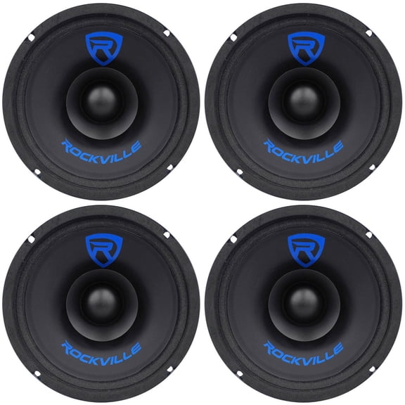 Rockville RM68SP CEA-Rated 6.5-Inch 480W Mid-range Car Speakers 8 Ohm, 60 W, 8 Ohm, 150Hz - 15KHz, 102dB @ 1W/1m, 4-piece