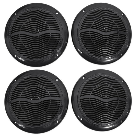 (4) Rockville RMC65B 6.5" 1200 Watt Waterproof Marine Boat Speakers 2-Way Black