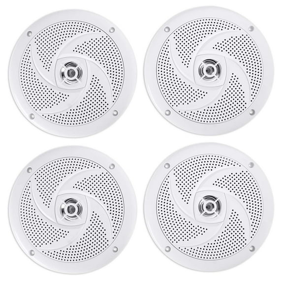 (4) Rockville RSM65W 6.5" 640 Watt Waterproof Shallow Slim Marine Boat Speakers