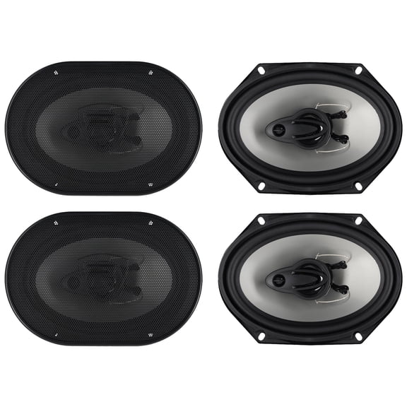 Rockville RV68.3A 4-Pack Bundle 6x8 in 3-Way Car Speakers, 900 Watts Peak / 170 Watts RMS CEA Rated, Durable for Car Audio Systems - 2 Piece