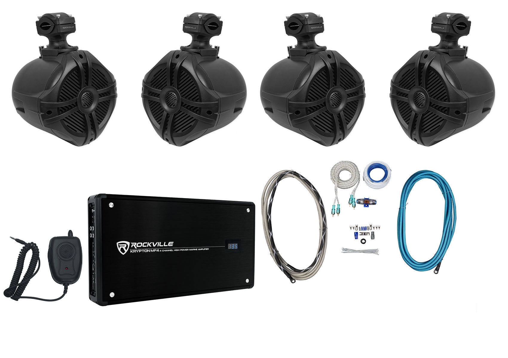 Rockville RWB70B Marine Wakeboard Speakers+4 Channel