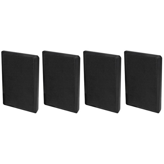 4 Rockville RockSlim Black Home Theater 5.25" 240w Easy Wall Mount Slim Speakers