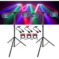 thumbnail image 1 of (4) Rockville Spyder LED Beam Moving Head DMX DJ Party Lights+(2) Tripod Stands, 1 of 16