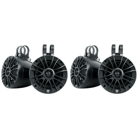 (4) Rockville UT525B UTV/ATV 5.25" Rollbar Wakeboard Marine Speakers/Swivel/IPX6
