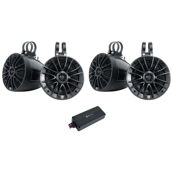 4 Rockville UT65B 6.5" Swivel Tower Speakers+Bluetooth Amplifier For ATV/UTV/RZR