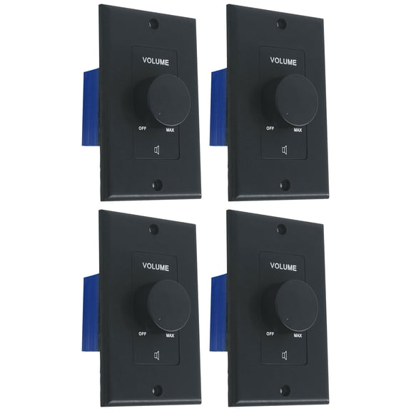 4 Rockville VOL70200 Black 200w 70v Wall Volume Controls Zone Controller Boxes