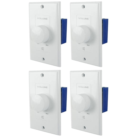 4 Rockville VOL70200 White 200w 70v Wall Volume Controls Zone Controller Boxes
