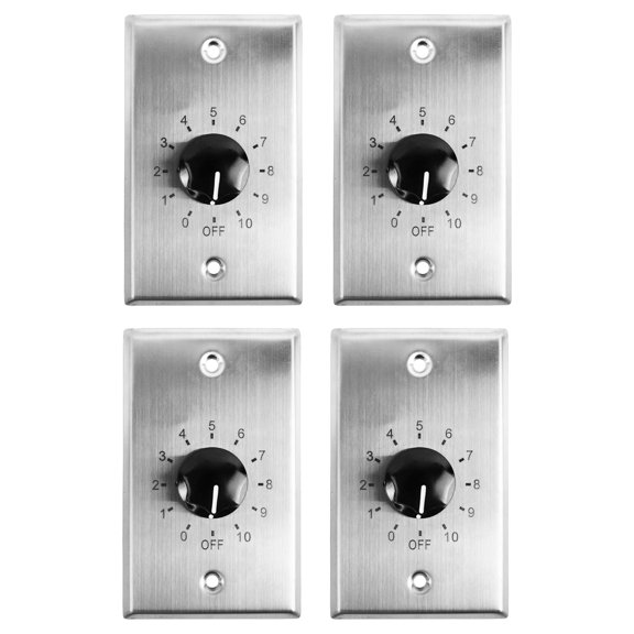(4) Rockville VOL7035 35w 70v Stainless Wall Volume Control Zone Controllers