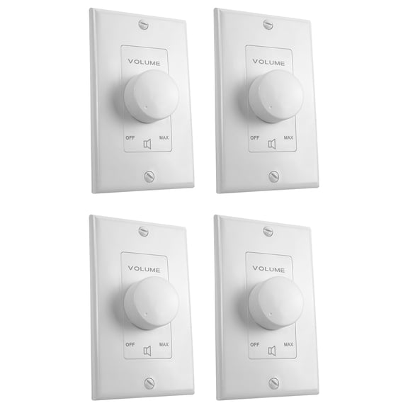 (4) Rockville VOL7035 White 35w 70v Wall Volume Control Zone Controllers