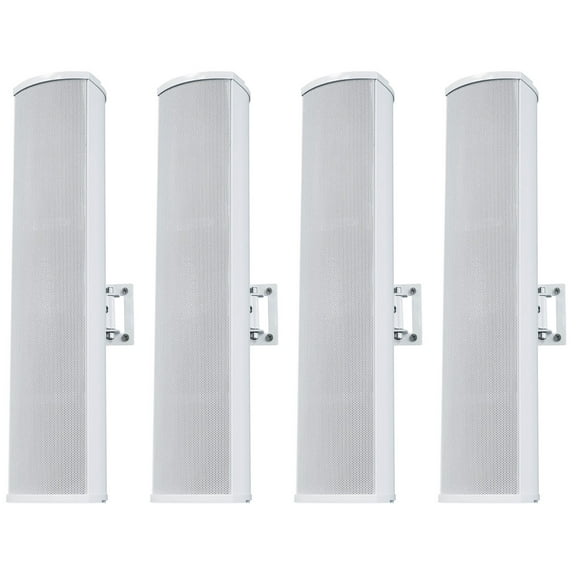 (4) Rockville WET ARRAY 4 White Line Array Speakers For church/School/Auditorium