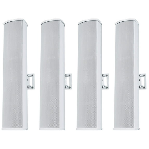 (4) Rockville WET ARRAY 4 White Line Array Speakers For church/School/Auditorium