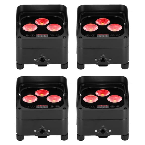 (4) Rockville WET PAR 50 Waterproof Battery LED DJ Lights+Wireless DMX+RF Remote