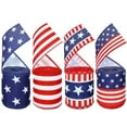 thumbnail image 1 of 4 Roll 24 Yard 4th of July Red White and Blue Wired Edge Ribbon Patriotic Star and Striped Ribbons Set DIY Crafts for Memorial Day Gift Wreath Bow Craft Party Decor, 1 of 8
