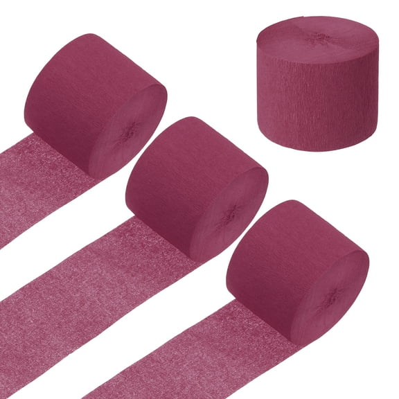 4 Roll Crepe Paper Streamers Wedding Party Decoration Dark Red