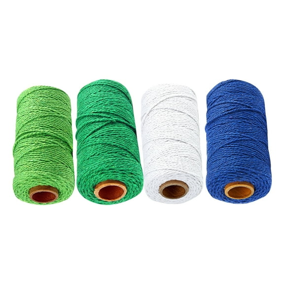 4 Roll White Cotton Thread Clothesline Rope Cotton Rope Macrame Cotton Cord Wrapping Rope
