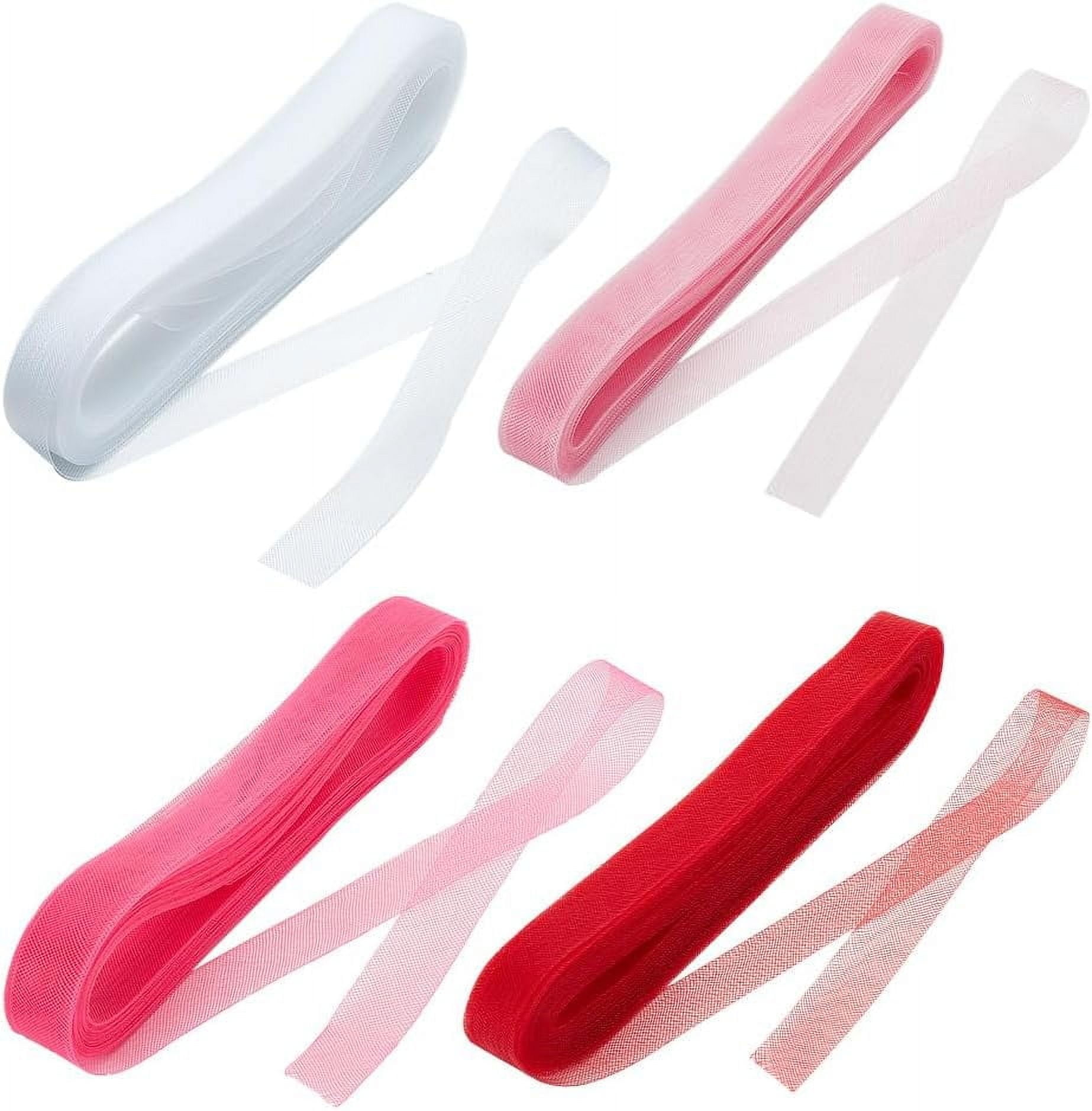 4 Rolls 1 inch Stiff Horsehair Braid Mixed Color Polyester Horse Hair ...
