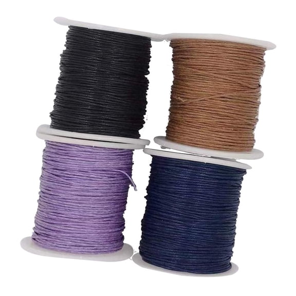 4 Rolls 1mm ed Cotton Cord, Beading Cord, ed String, Cording Cord for Jewelry Making and Macrame Supplies, 87 Yards Per Roll Spool, 4 Colors