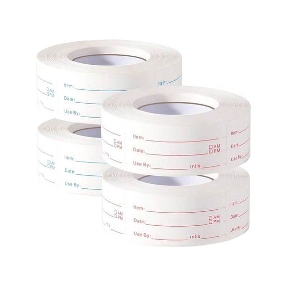 4 Rolls 2000 Pieces Removable Labels 1 X 2 Inch Date Stickers Freezer Refrigerator Containers Easy To Write On
