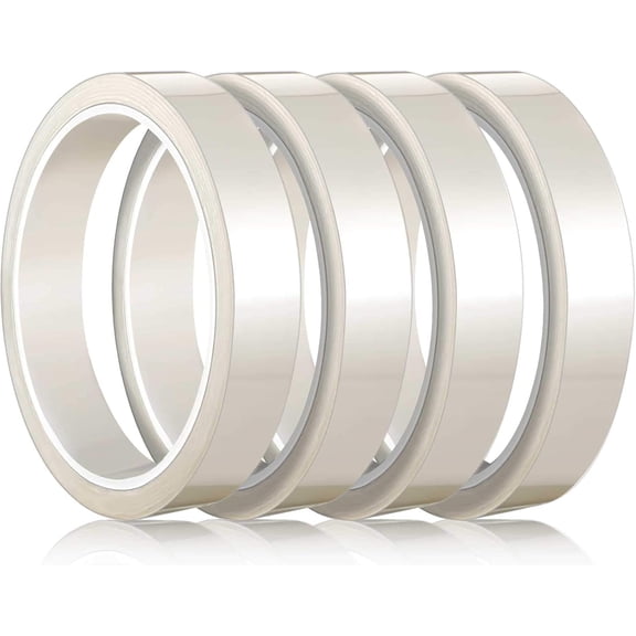 4 Rolls 20mm x 33m 108 ft Heat Resistant Tape for Sublimation High Temp Adhesive Transfer Clear Vinyl Thermal Press Electronics Printing Circuit Board No Residue