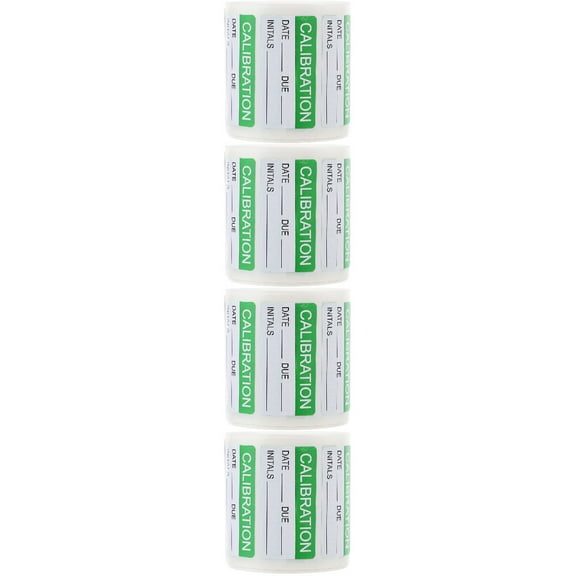 4 Rolls /300pcs Green Calibration Label Self Laminating in Protective Cover Book