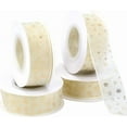 thumbnail image 1 of 4 Rolls 39 Yards 1 Inch Gold Star Ribbon Trim Stars Pattern Print Sheer Transparent Chiffon Silk Yarn Glitter Ribbons with Spool Bulk for Sewing Making Crafts Gift Wrapping Wreath Diy Supply, 1 of 5