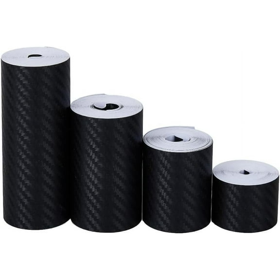 4 Rolls 4 Sizes Carbon Fiber Stickers 16.4ft Carbon Fiber Vinyl Tapes Car Carbon Fiber Car Wraps Black Detailing Vinyl Wrap Tape Self-Adhesive Decorative Car Sticker 5m/roll Black DIY