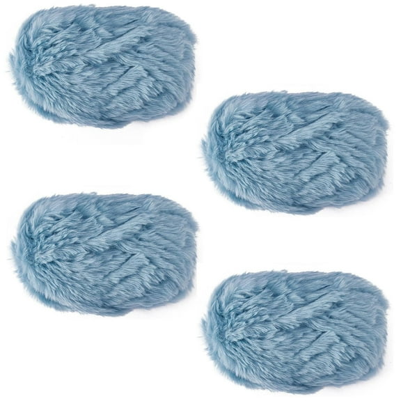 4 Rolls 50g/Roll Super Soft Fur Yarn Chunky Fluffy Faux Fur Yarn Fluffy for Crochet Knit Blanket Rug Clothes Knitting, 32.8yds(30m)/Roll