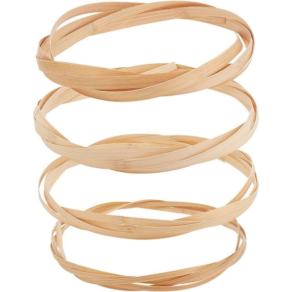 4 Rolls Bamboo Strips for Weaving 4 Styles Flat Natural Bamboo Wicker Strips Moccasin Thin Flat Wide Strips Bamboo Strips Rattan for DIY Webbing Wicker Basket Weaving Strips Supplies