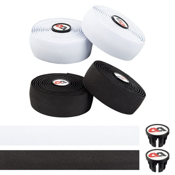 4 Rolls Bike Handlebar Tape Non-Slip EVA Cycling Handle Wraps Soft Bicycle Bandage Bar Grip Wrap Tape Adhesive Back with 4 Pcs Bar End Plugs