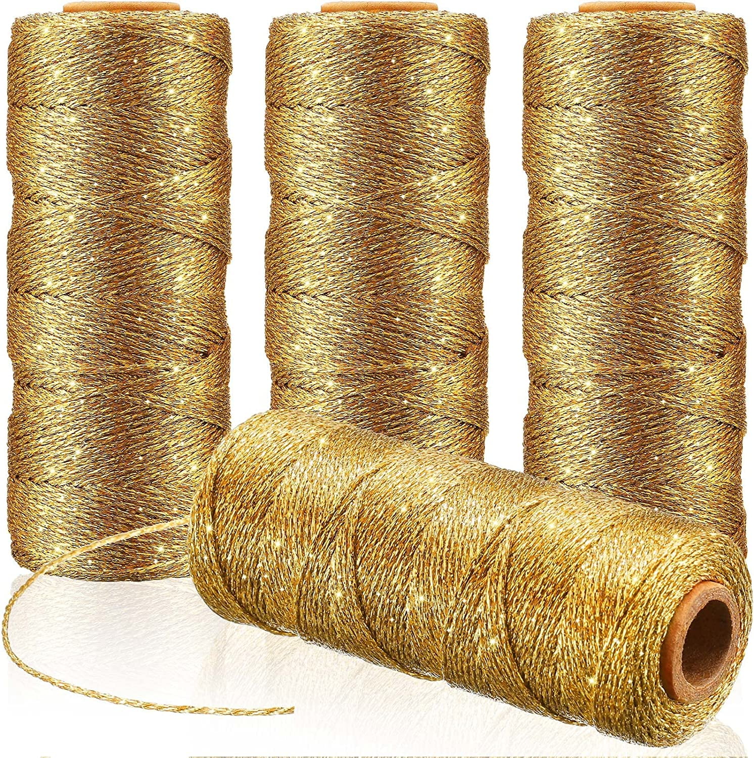4 Rolls Christmas Metallic Bakers Twine 110 Yards Decorative Wrapping