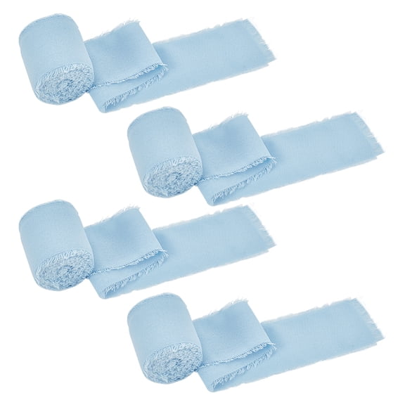 4 Rolls Cotton Ribbon 1-5/8 Inch5.47 Yards Handmade Frayed Ribbons Frayed Fringe Fabric Ribbons Cotton Raw Edge RibbonDIY