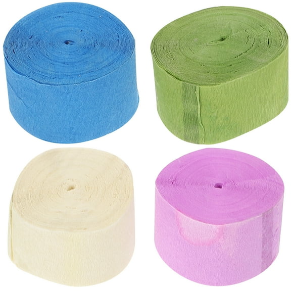 GOOHOCHY Colored Crepe Paper Streamer for Decor Assorted Decoration 4 Rolls