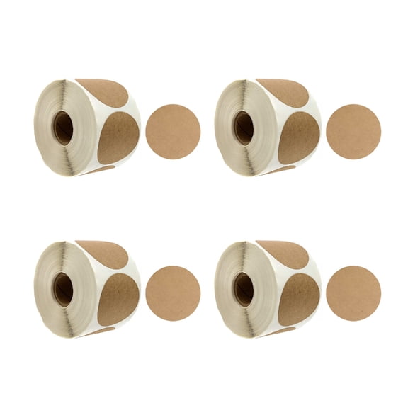 4 Rolls Gift Sticker Writeable Labels Round Sticker Adhesive Labels for Christmas Birthday Party Gift Wrapping