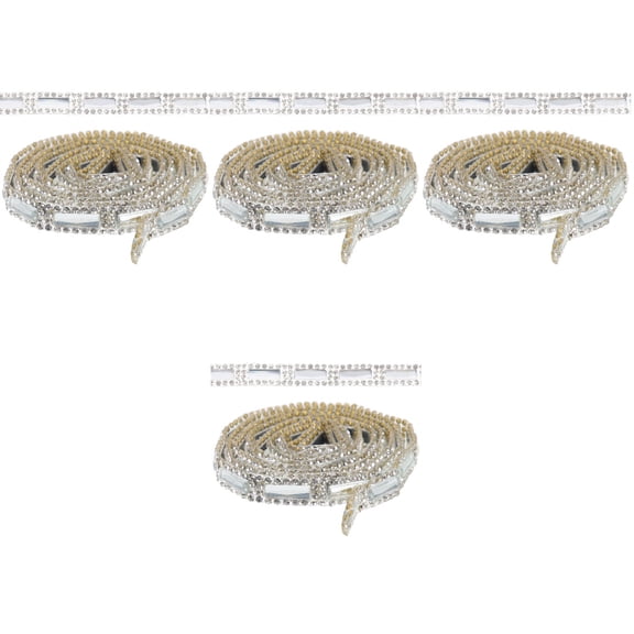 4 Rolls Glass Rhinestone Band Shoe Decoration Bride